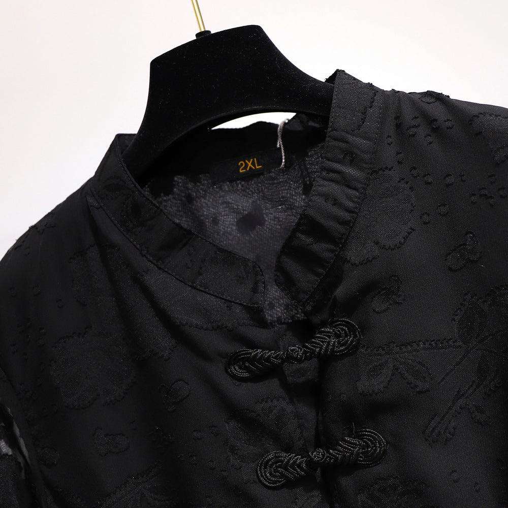 300 kg special large size women's fat sister 2022 spring loose slim embroidery dress plus fertilizer plus A word skirt