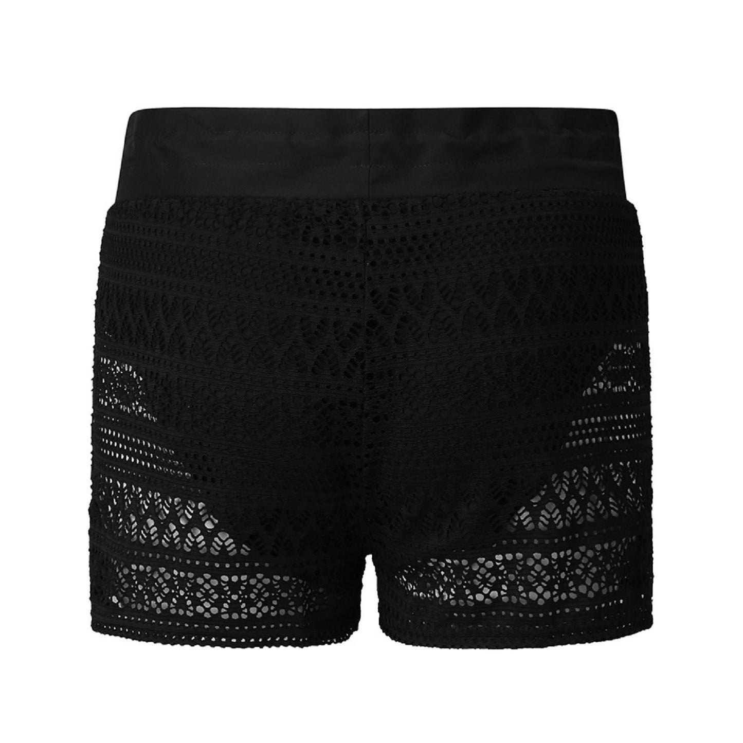 2023 Badehose Damen schwarz Jacquard Spitze Shorts Damen Vierpol Badehose Hot Spring Badeshorts Einteiler Set