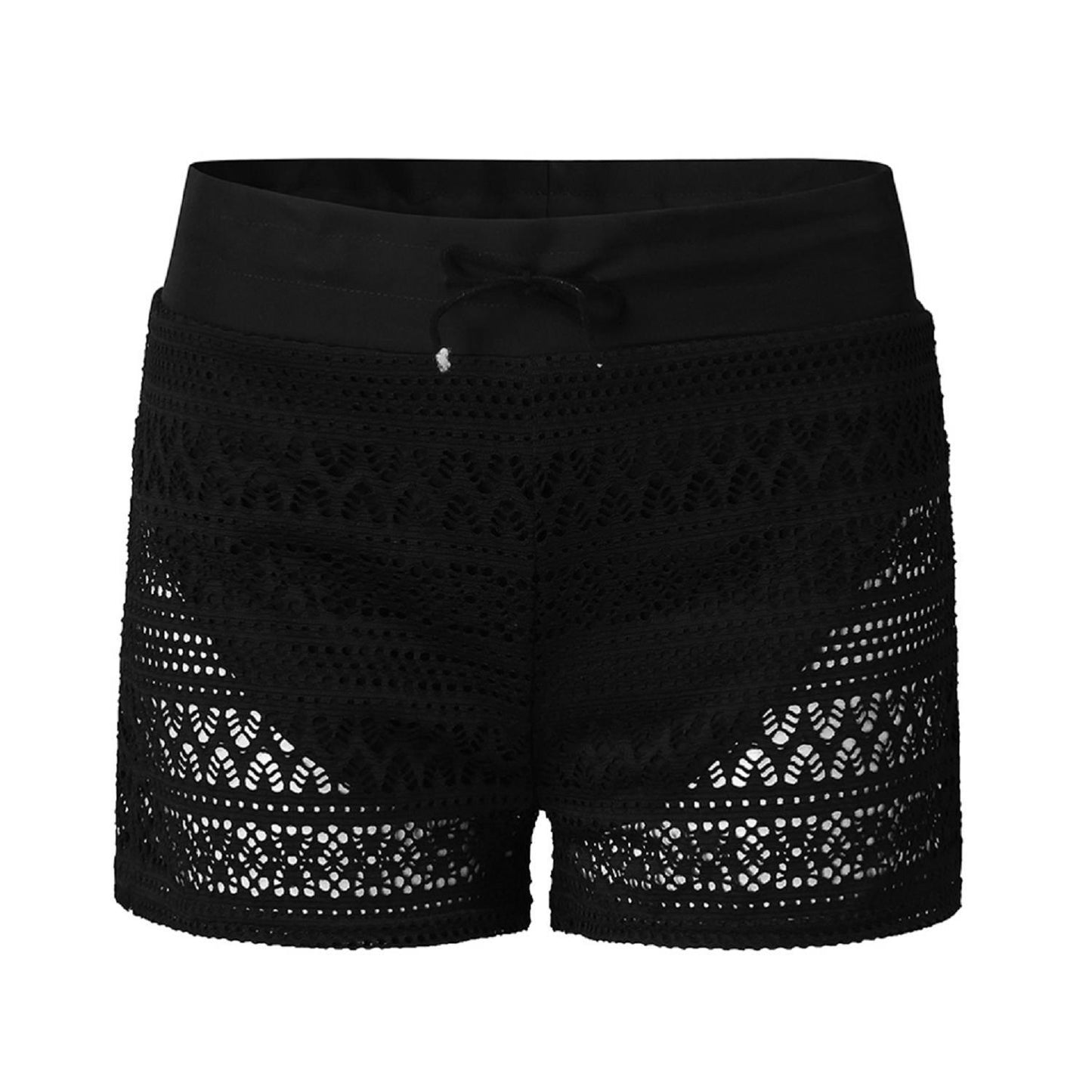2023 Badehose Damen schwarz Jacquard Spitze Shorts Damen Vierpol Badehose Hot Spring Badeshorts Einteiler Set