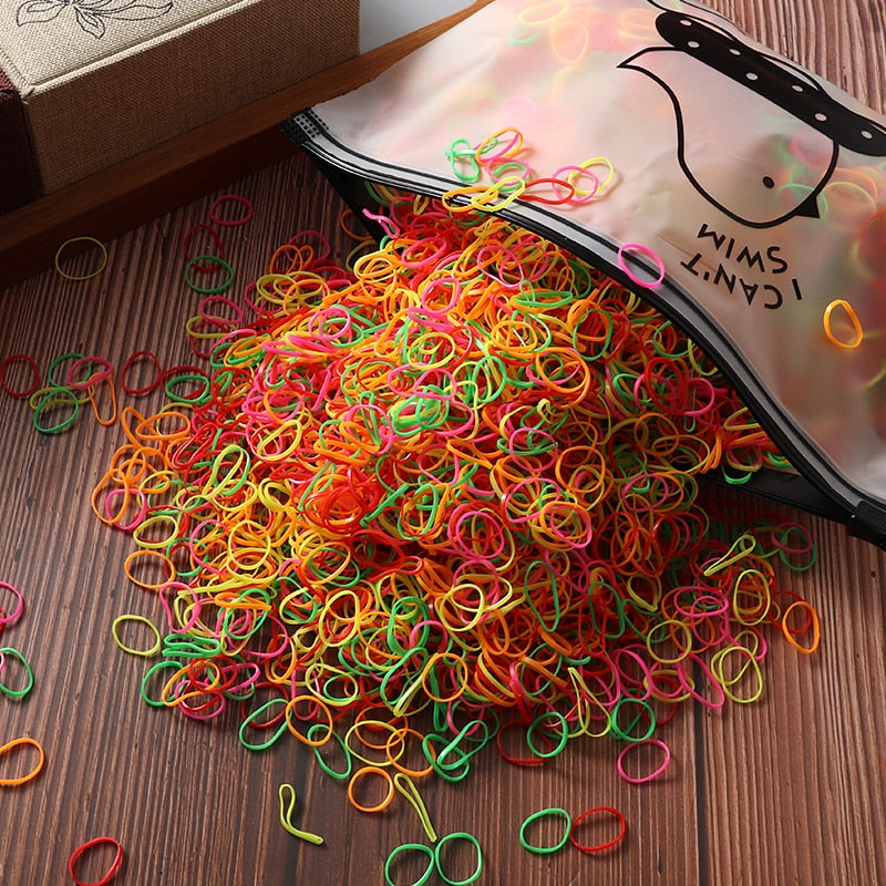 2000 stücke Mädchen Haarschmuck geschenk Nylon Gummiband Elastische Haarbänder Stirnband Kinder Pferdeschwanz Halter Bands Kinder Ornamente