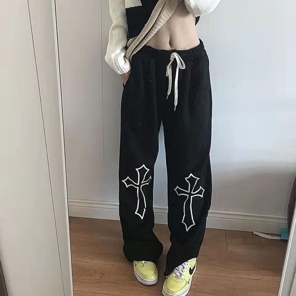 Pantalones de chándal holgados con estampado Goth Cross