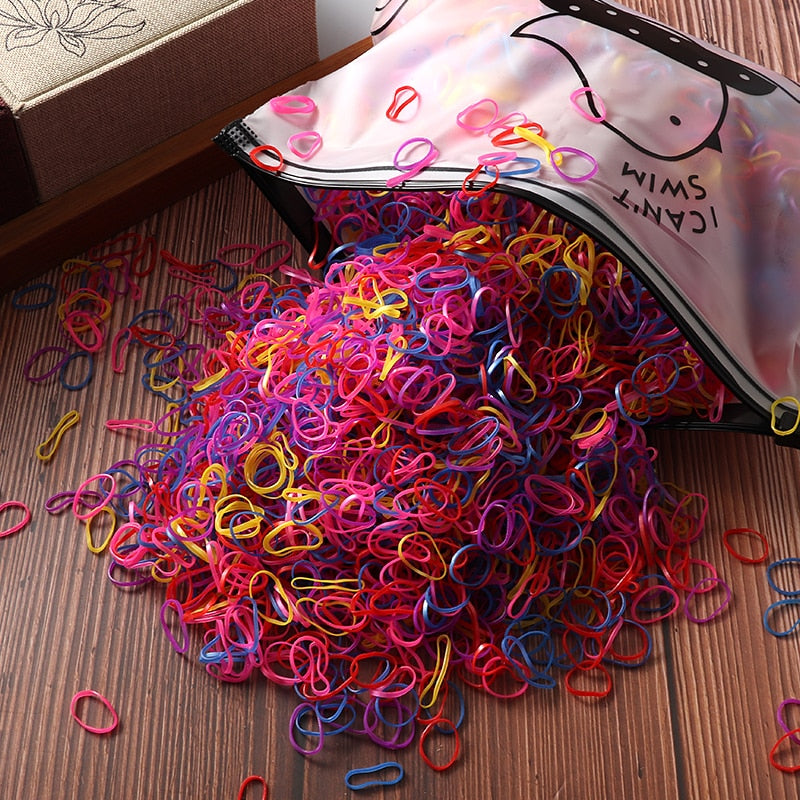 2000 stücke Mädchen Haarschmuck geschenk Nylon Gummiband Elastische Haarbänder Stirnband Kinder Pferdeschwanz Halter Bands Kinder Ornamente