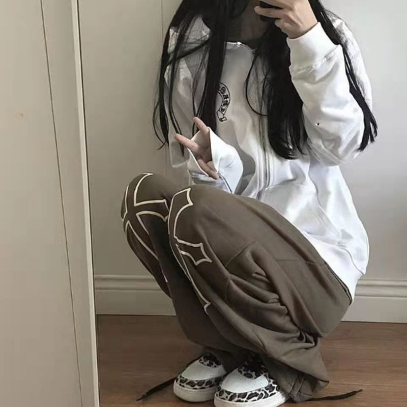 Pantalones de chándal holgados con estampado Goth Cross