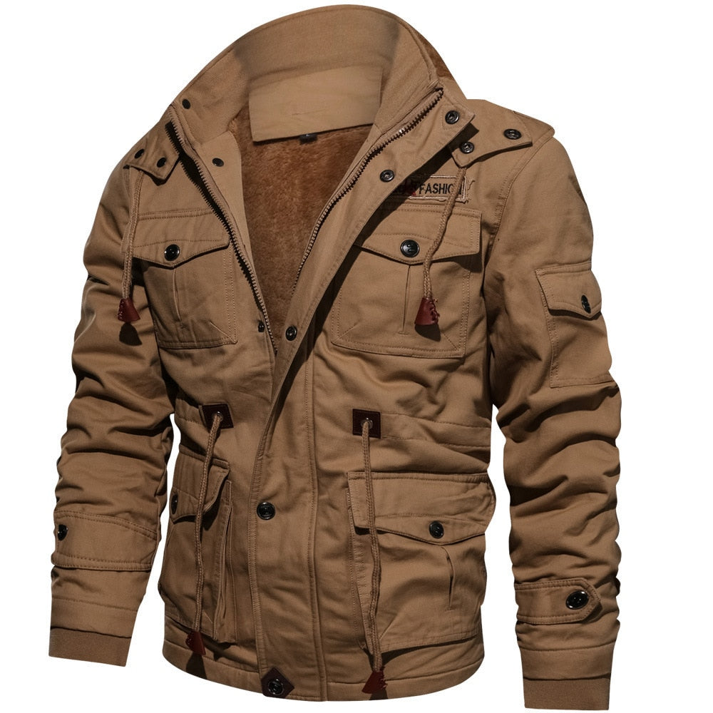 Winter Militärjacke Männer Casual Dicker Thermomantel Army Pilot Jacken Air Force Cargo Outwear Fleece Kapuzenjacke 4XL Kleidung