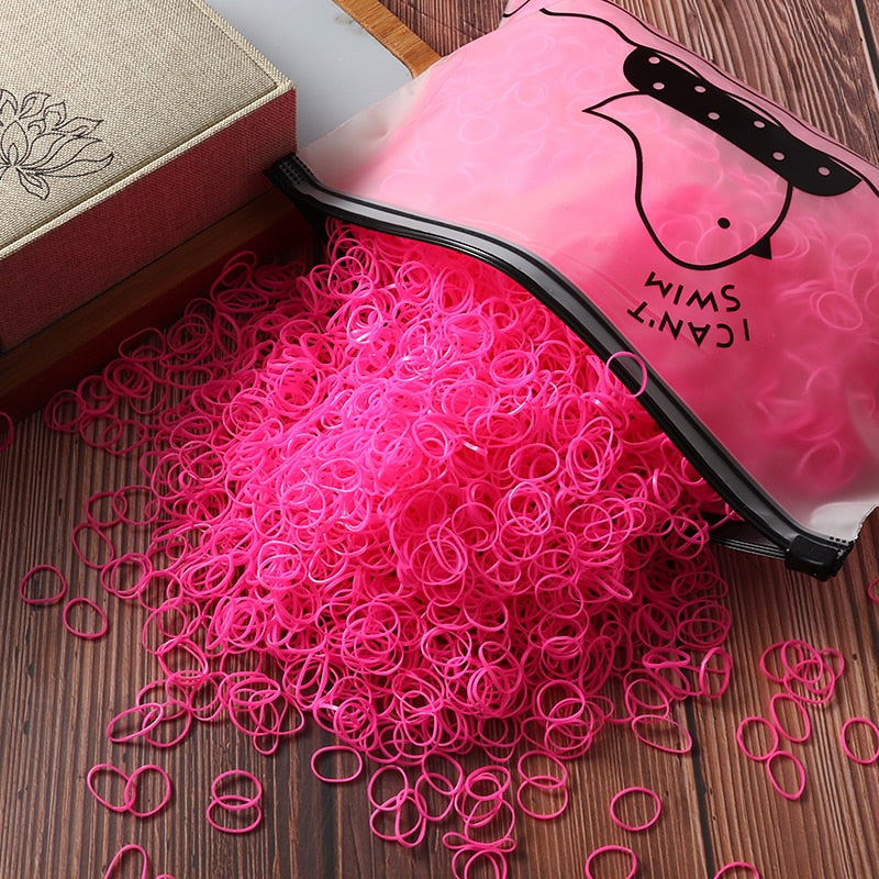 2000 stücke Mädchen Haarschmuck geschenk Nylon Gummiband Elastische Haarbänder Stirnband Kinder Pferdeschwanz Halter Bands Kinder Ornamente