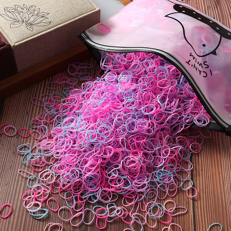 2000 stücke Mädchen Haarschmuck geschenk Nylon Gummiband Elastische Haarbänder Stirnband Kinder Pferdeschwanz Halter Bands Kinder Ornamente