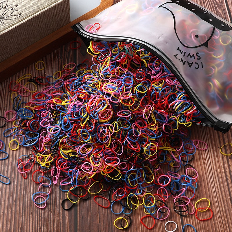 2000 stücke Mädchen Haarschmuck geschenk Nylon Gummiband Elastische Haarbänder Stirnband Kinder Pferdeschwanz Halter Bands Kinder Ornamente
