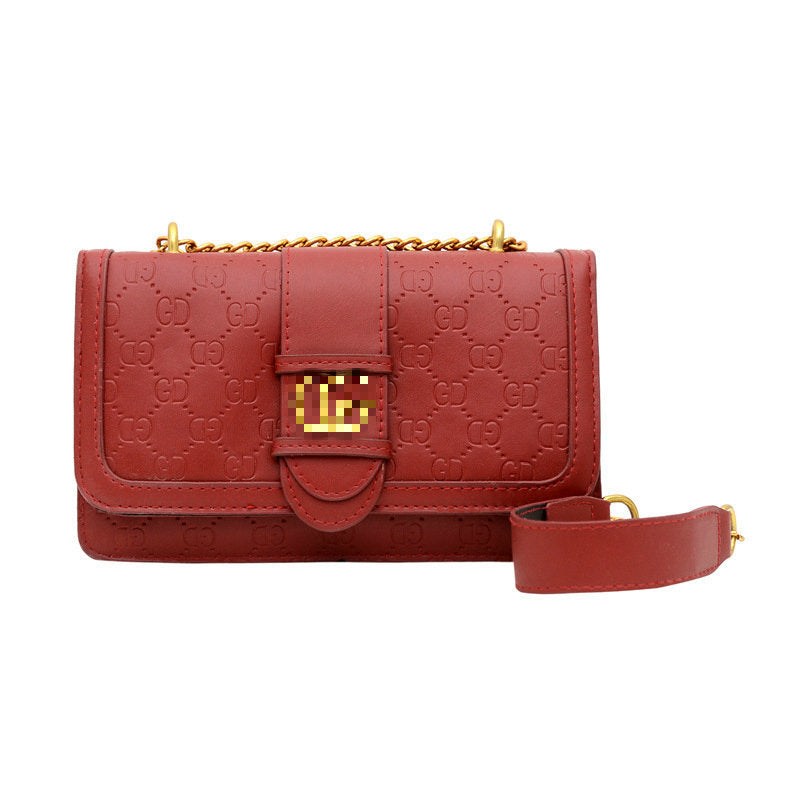 Quality bag female 2023 fashion indentation thick straps small fragrant wind shoulder bag