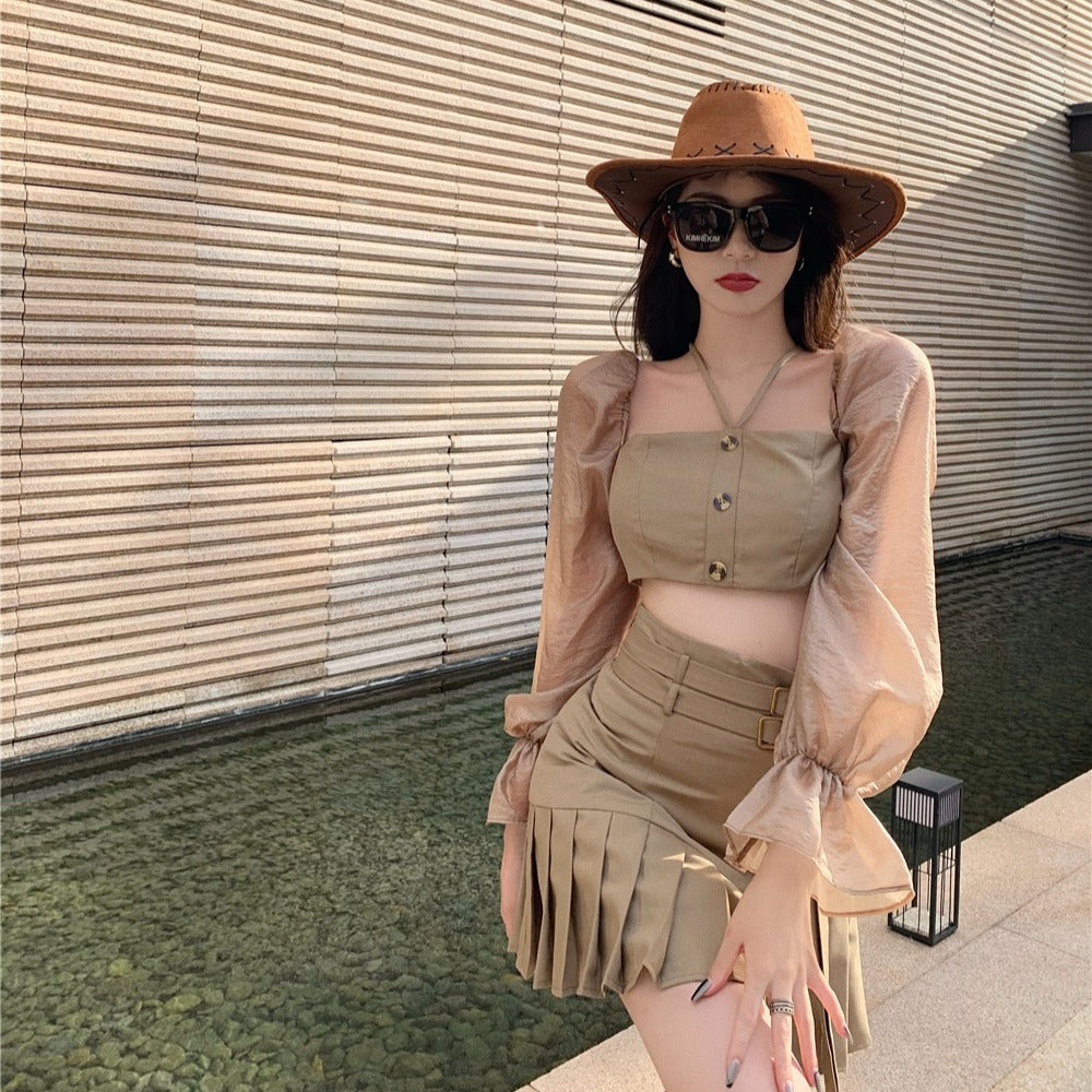 ensemble deux pieces, jupe + haut , sexy