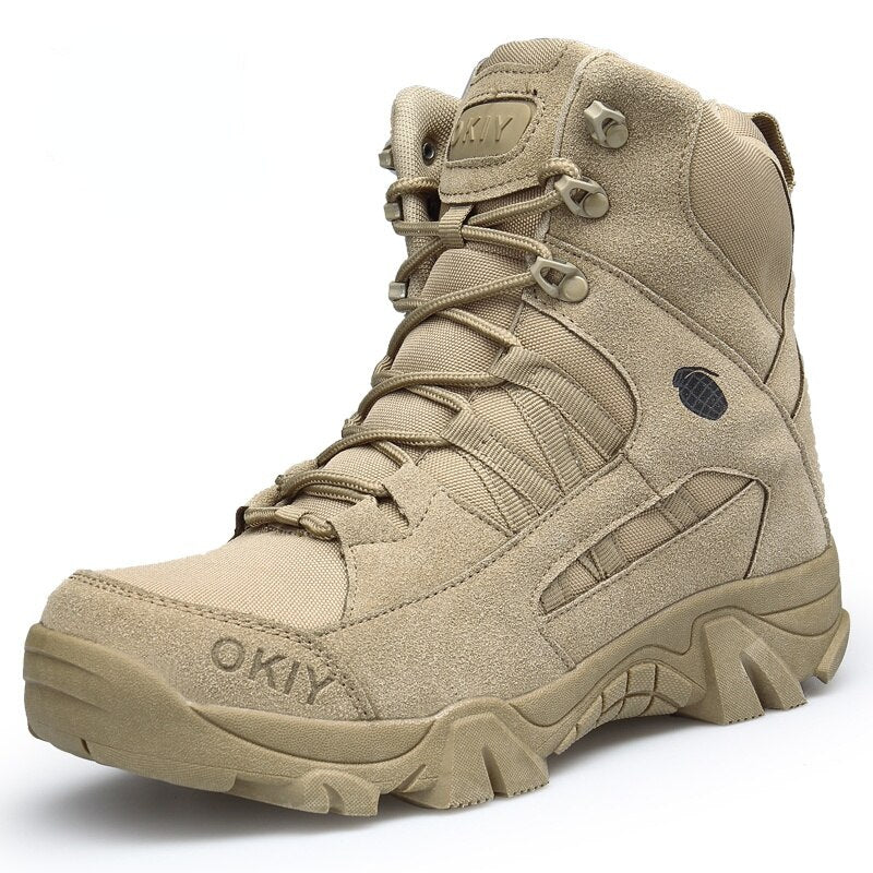 Botines militares 2023 para hombre, botas de combate táctico de cuero genuino para exteriores para hombre, botas de trabajo de caza del ejército para hombre, zapatos informales Bot