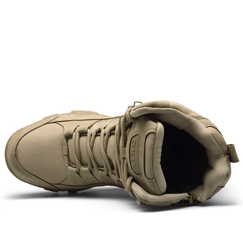 Botines militares 2023 para hombre, botas de combate táctico de cuero genuino para exteriores para hombre, botas de trabajo de caza del ejército para hombre, zapatos informales Bot
