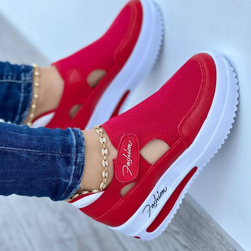 Zapatillas de Mujer de primavera 2023, zapatos vulcanizados de diseño deportivo transpirables informales con plataforma, calzado de moda para Mujer, Zapatillas para Mujer