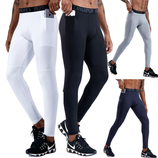 Pantalones deportivos de bolsillo para hombre Pro sports running training perseve secado rápido alto