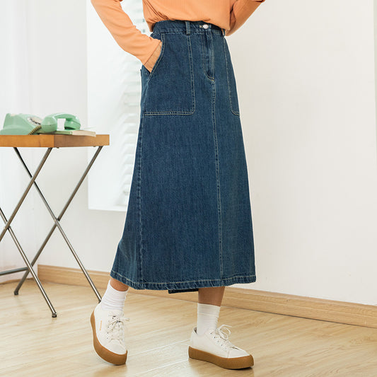 Kaiser Japanische Frauen 2023 Frühjahr neue Jeans halblanger Rock weibliche hohe Taille schlank den Boom