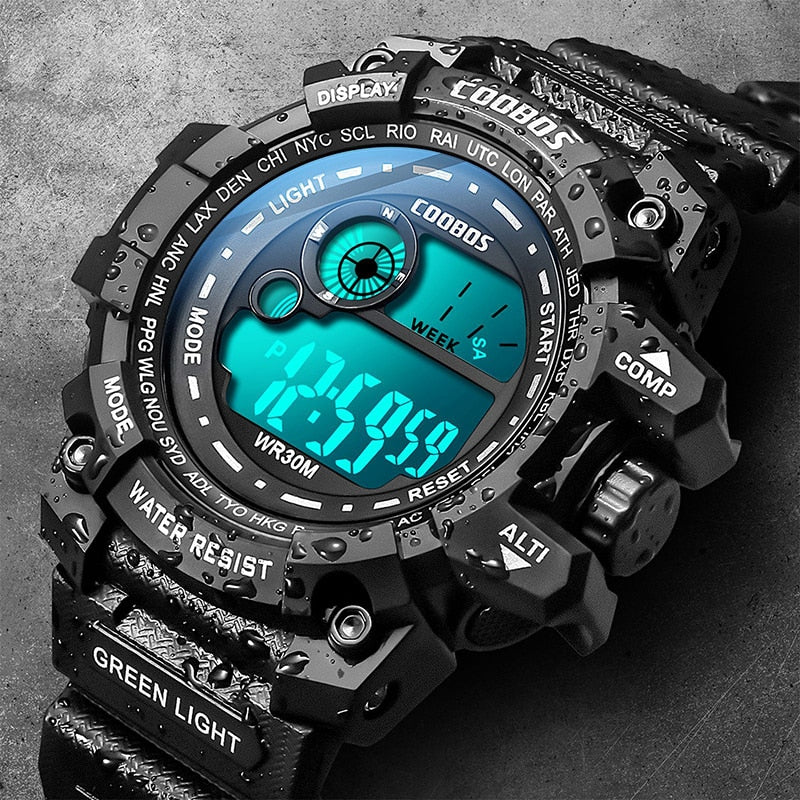 Reloj deportivo luminoso para hombre, reloj de pulsera militar con correa de silicona de gama alta, reloj Digital resistente al agua con calendario Led, reloj de hombre