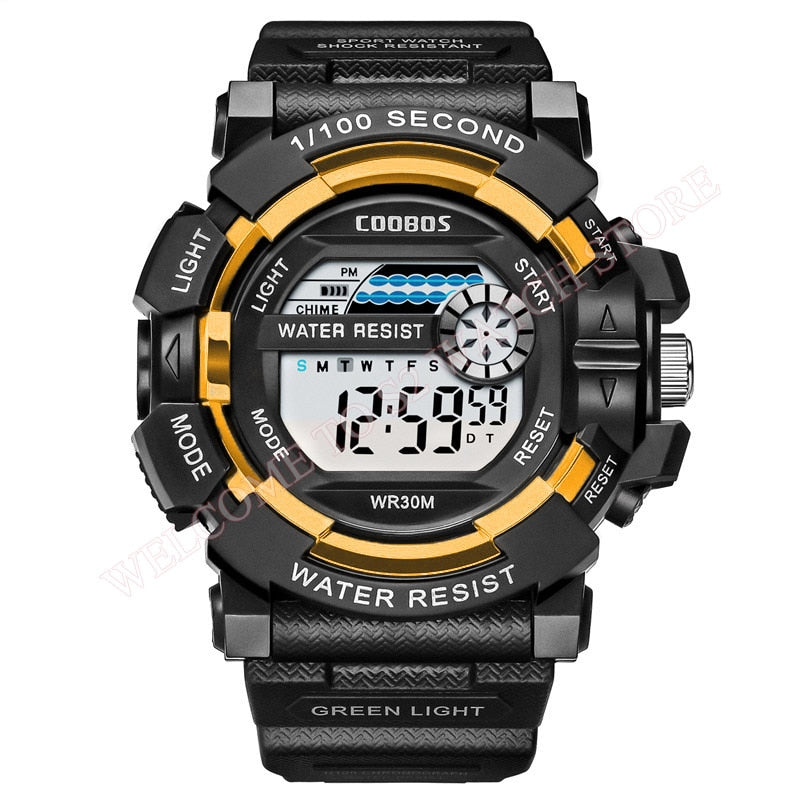 Coole leuchtende Männer Sportuhr High-End-Silikonband Militärarmbanduhr Led Kalender Wasserdichte Digitaluhr reloj de hombre