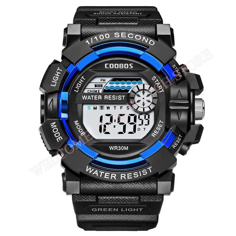 Coole leuchtende Männer Sportuhr High-End-Silikonband Militärarmbanduhr Led Kalender Wasserdichte Digitaluhr reloj de hombre