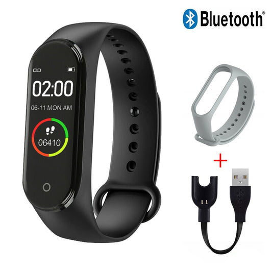 Pulsera de reloj Digital inteligente M4 para hombres y mujeres con control de frecuencia cardíaca, podómetro para correr, contador de calorías, rastreador deportivo de salud