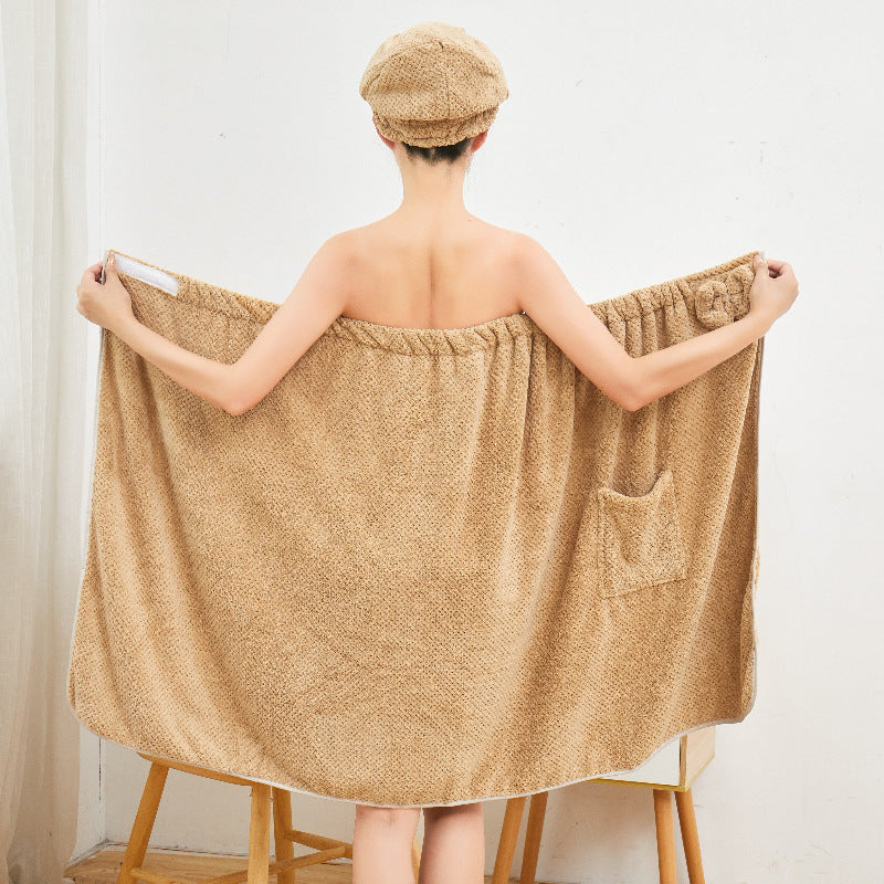 يمكن ارتداء منشفة حمام النساء الكبار سميكة تنورة حمام القبعات الجافة مجموعة الأناناس المرجان المخملية غطاء حمام أنبوب أعلى بالجملة