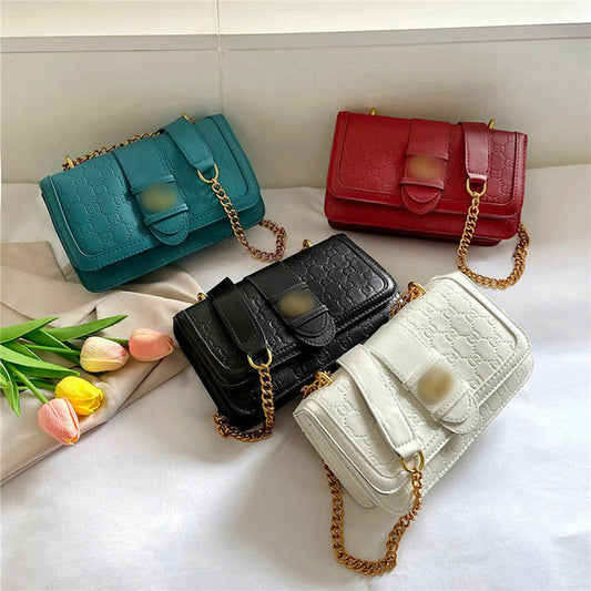 Quality bag female 2023 fashion indentation thick straps small fragrant wind shoulder bag