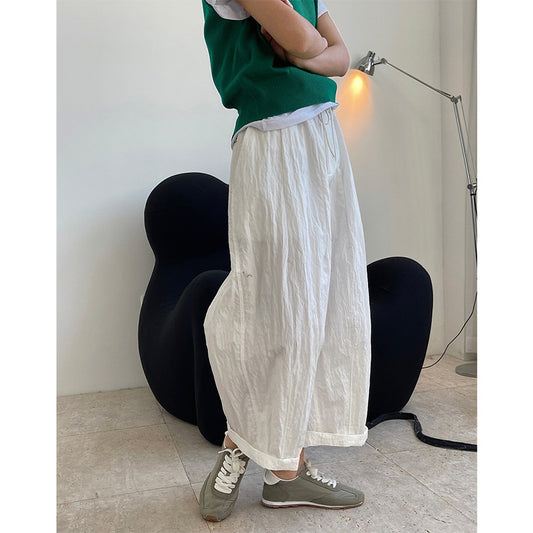 Spring and summer new Japanese thin design street high waist leisure lantern profile loose casual nine pants women