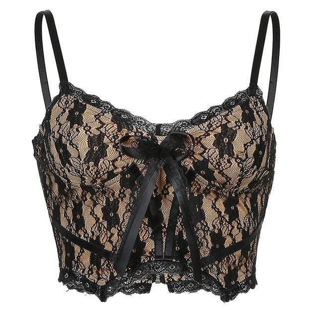 E-Girl Goth Lace V Neck Cami